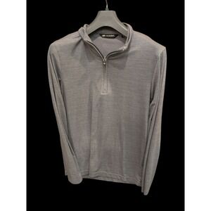 Men's Travis Mathew Havasu Quarter Zip Long Sleeve Golf Pullover Grey Size Small
